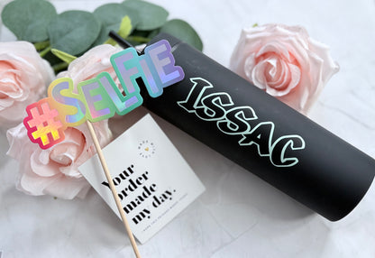 Matte Black Personalised Bottle